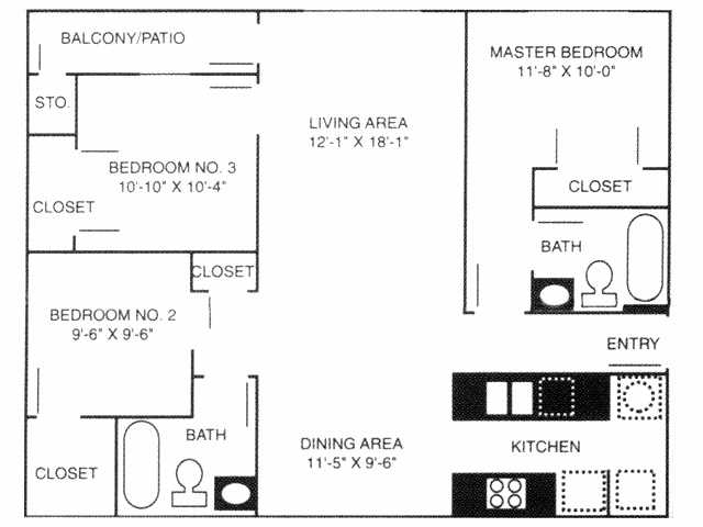 Stonebrook Village Apartments - Floorplan - 3A