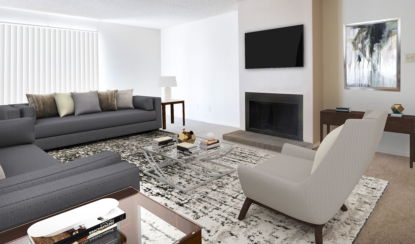 Modern Living Room Interior at Stonegate Apartments
