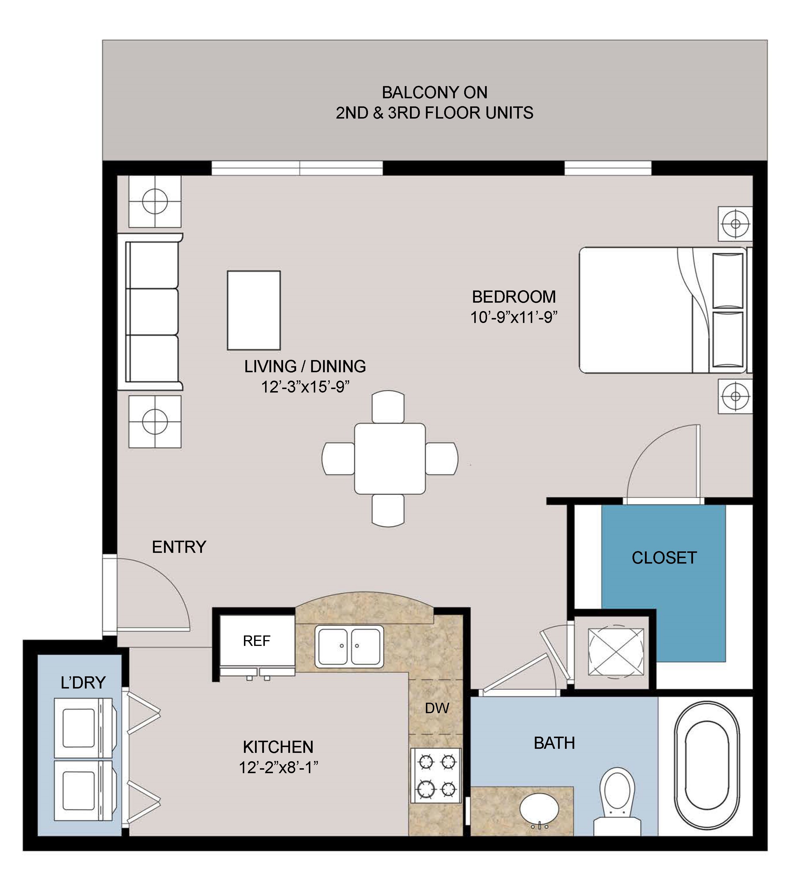 Floor plan layout for B2 Studio