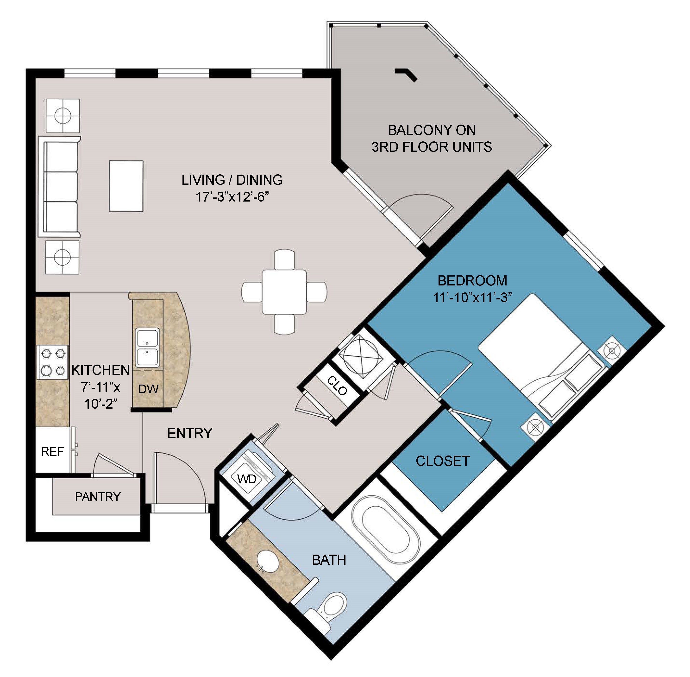 Floor plan layout for D