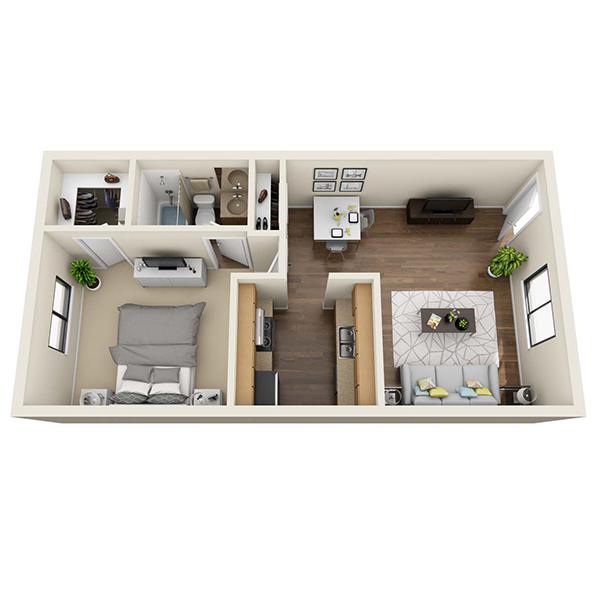 Sungate Apartments - Floorplan - 1Bed