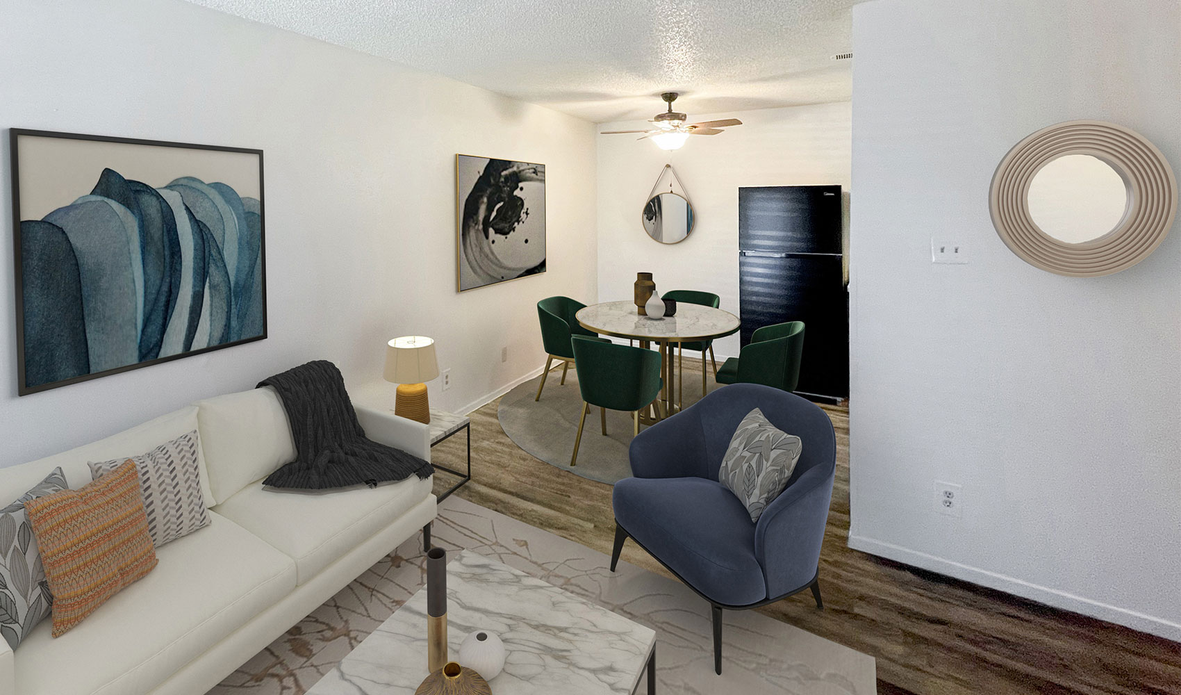 Modern Living Room Interior at Sunscape Apartments