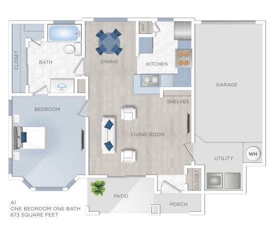 Floor plan layout for A1