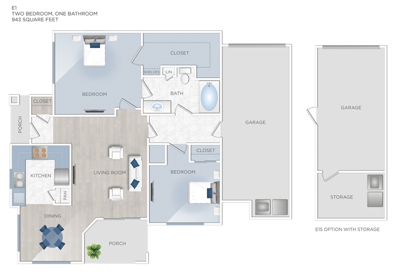 Floor plan layout for E1