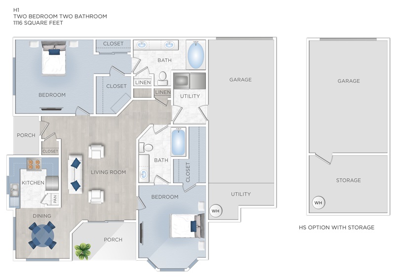 Floor plan layout for H1