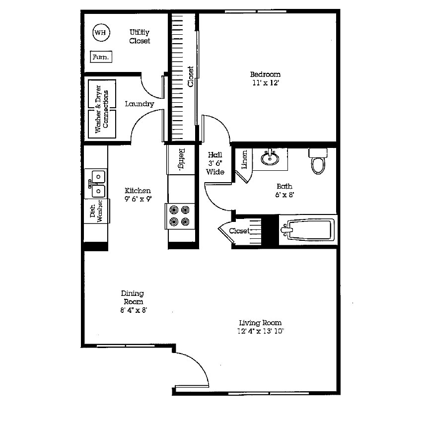 The Bluffs - Floorplan - One Bedroom
