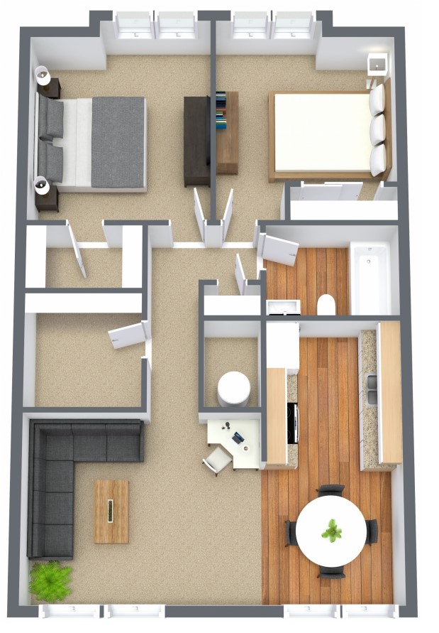 Floorplan - Two Bedroom 1st Floor image