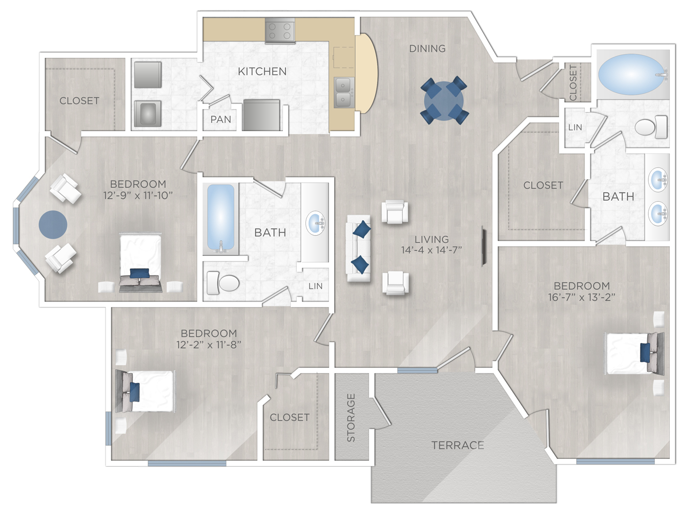 Floor plan layout for Le Capri