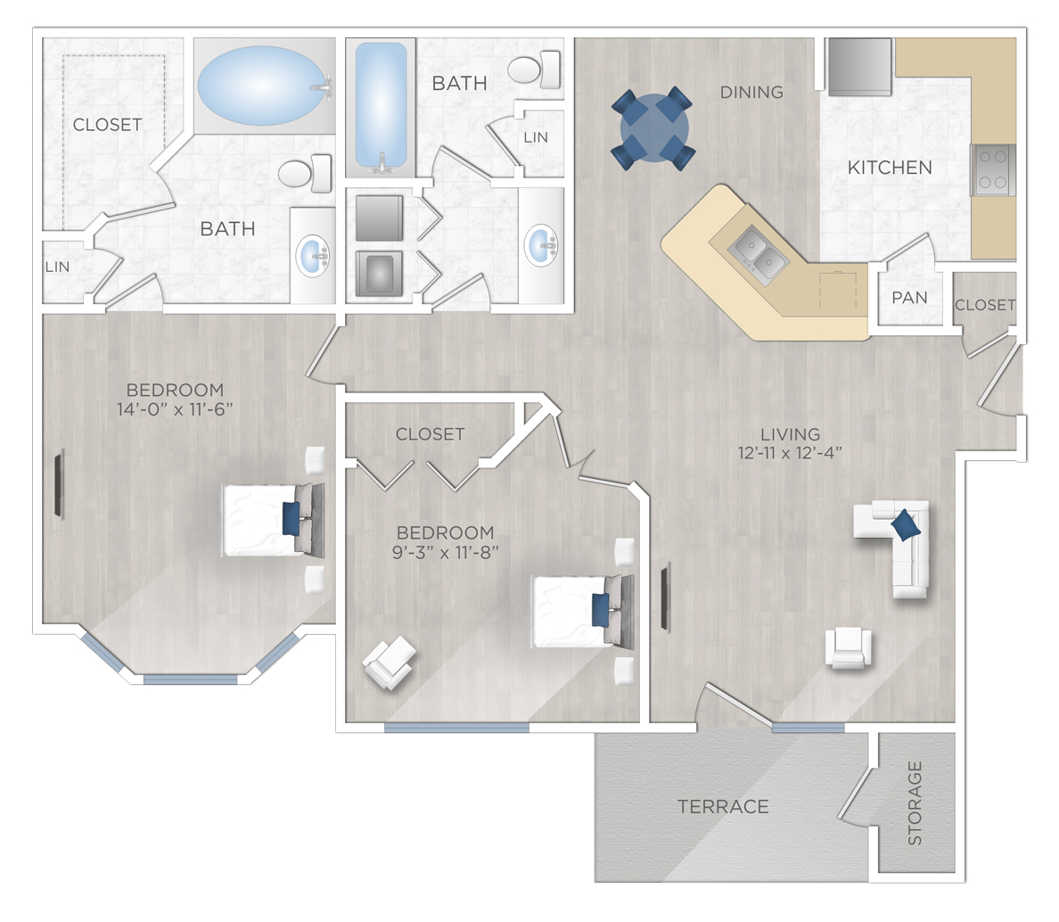 Floor plan layout for Le Carasco