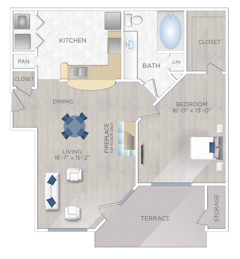 Floor plan layout for Le Tuscany