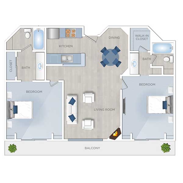 Floor plan layout for Plan B