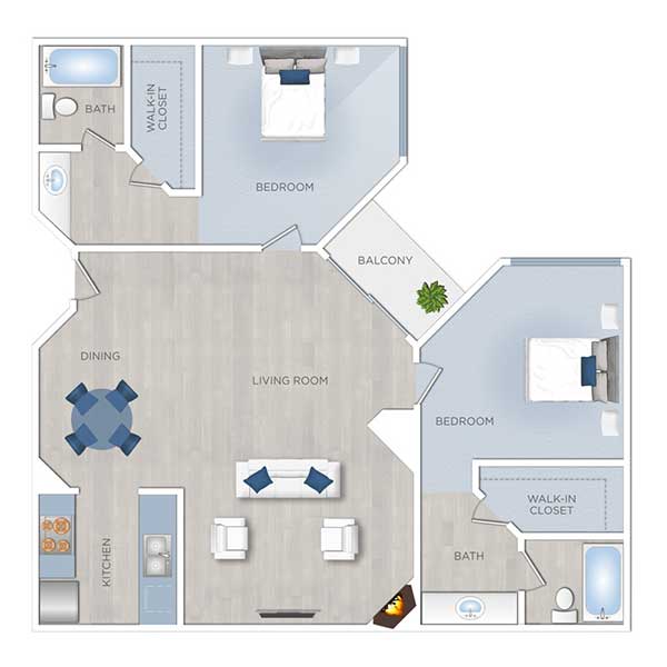 Floor plan layout for Plan D