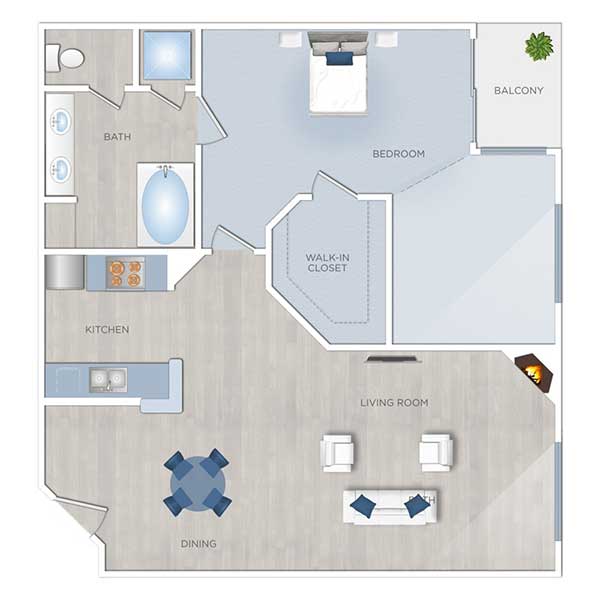 Floor plan layout for Plan E