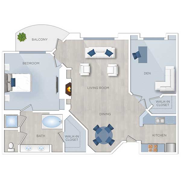 Floor plan layout for Plan M + Den