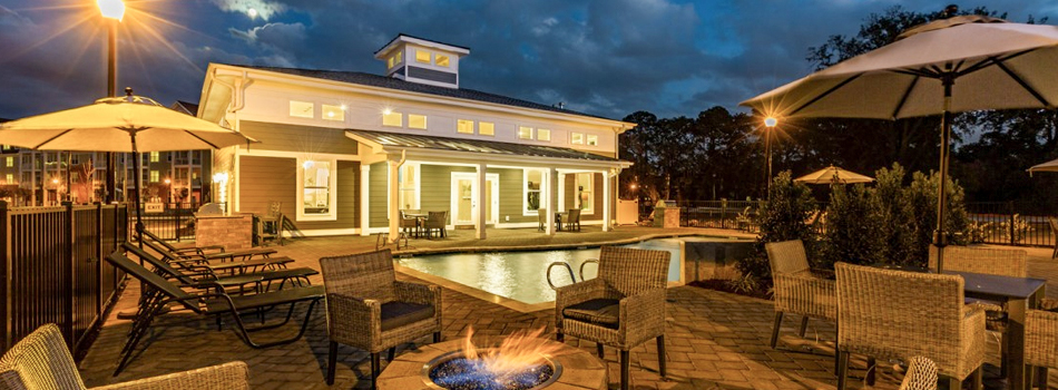 Poolside Firepit at The Westport Apartments