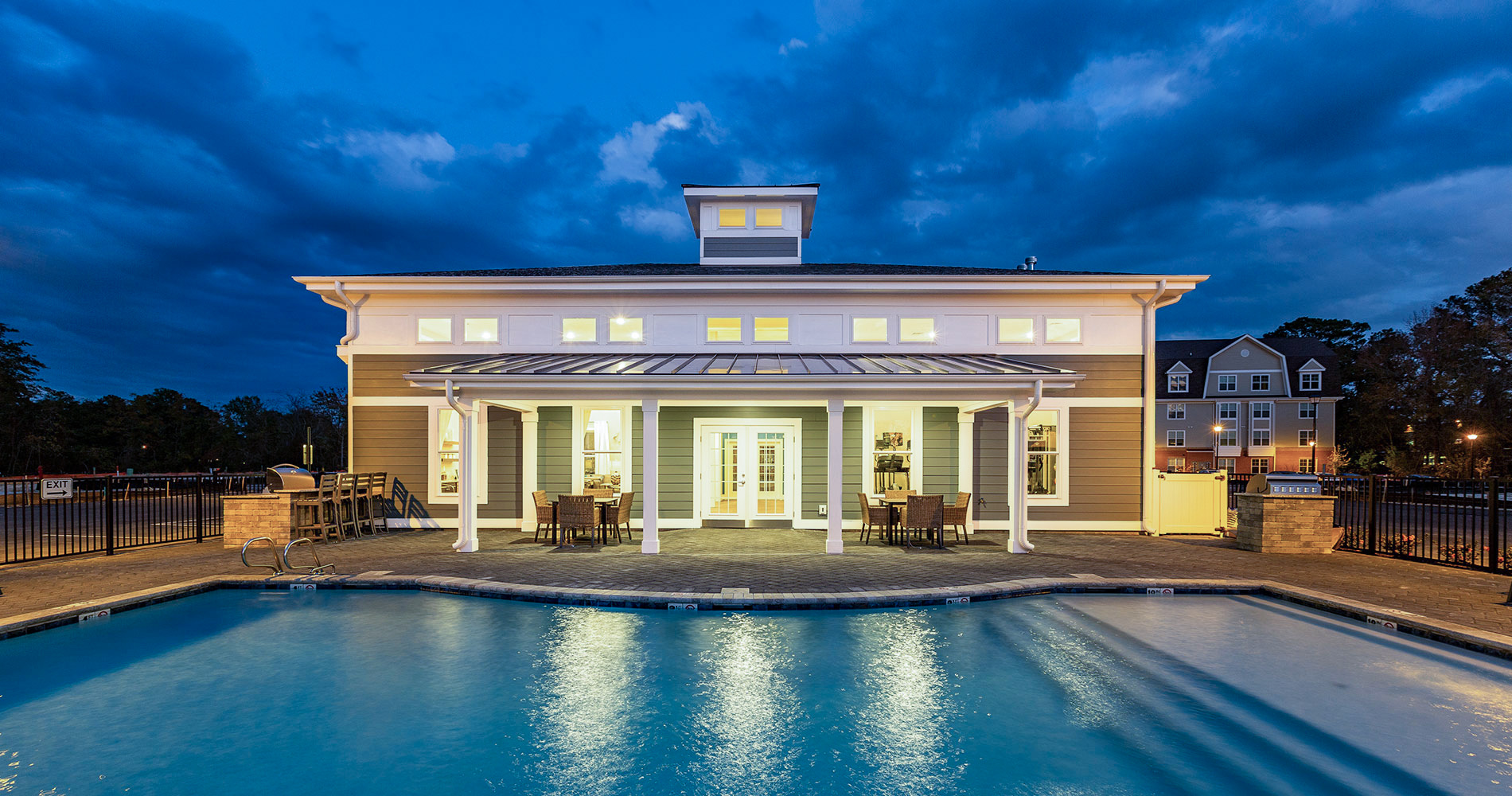 The Westport Apartments Clubhouse and Pool Area