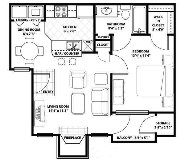 Westmount at Three Fountains - Floorplan - A1 Classic