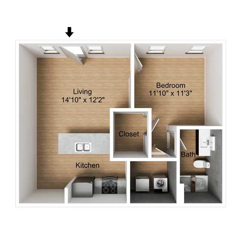 Floor plan layout for A1