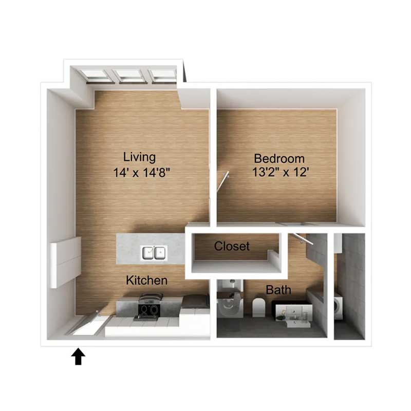 Floor plan layout for A2