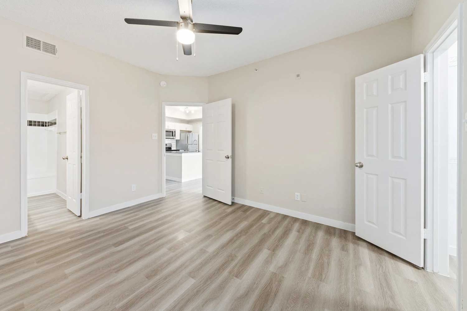 Wood Flooring and Light Ceiling Fan