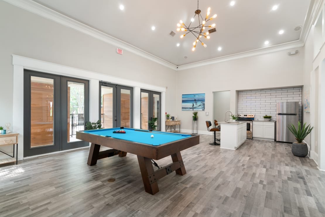 Resident Clubhouse with Billiard Table & Shared Kitchen