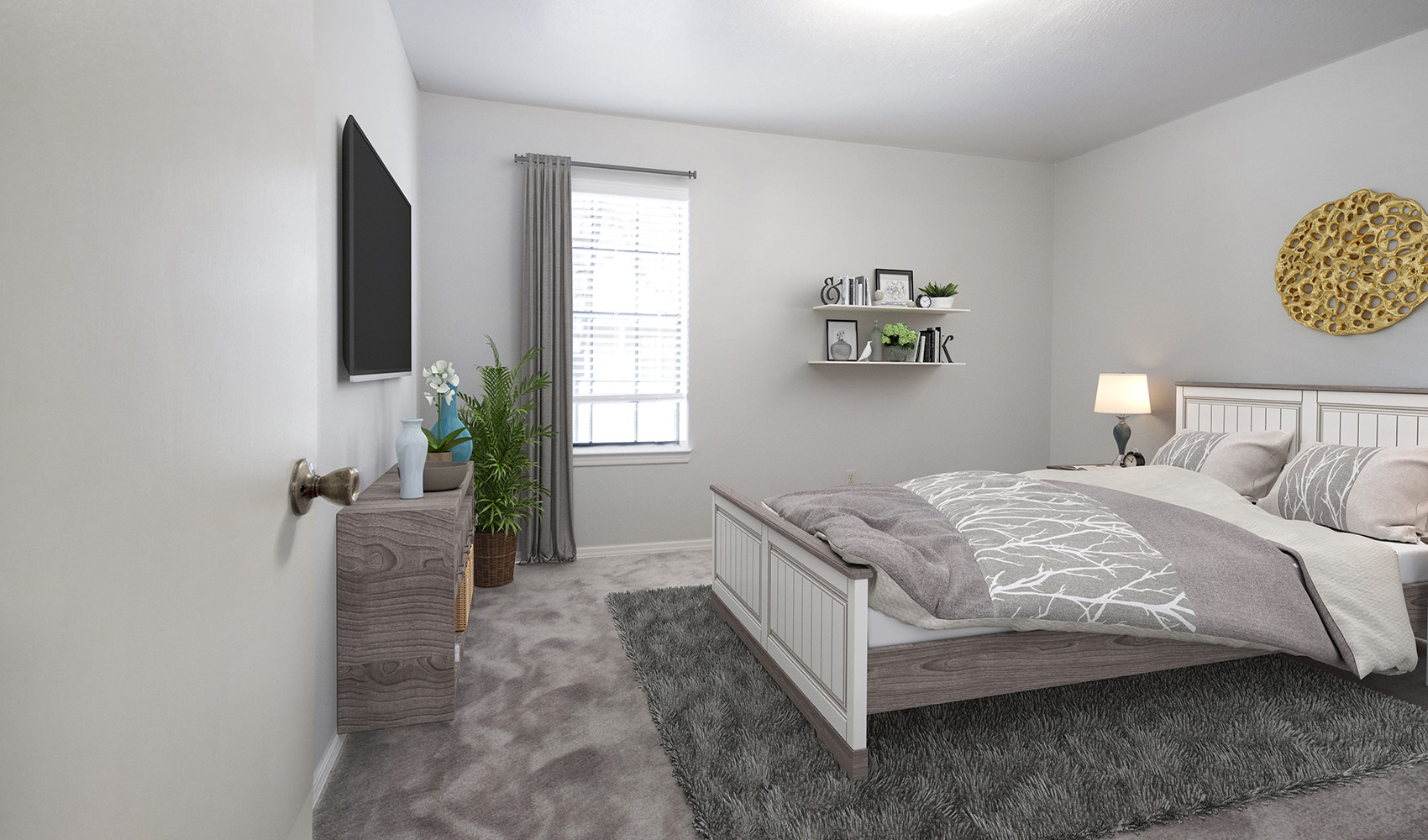 Luxe Bedroom with Flatscreen TV