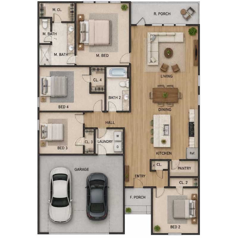 Floor plan layout for B4