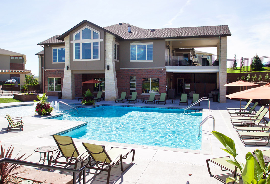 Sparkling Swimming Pool at Tuscany Place Apartments in Papillion, NE
