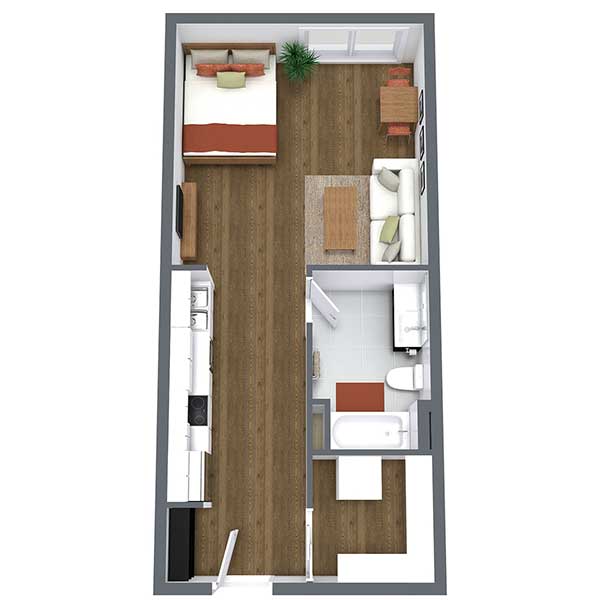 Floor plan layout for Acadian