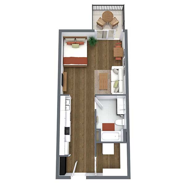 Floor plan layout for Acadian w/Balcony