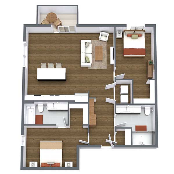 Floor plan layout for Ambassador w/Balcony