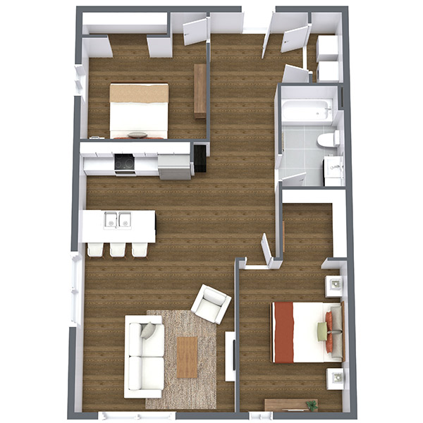 Urbane 1220 - Floorplan - Atlantic - 2 Bedroom