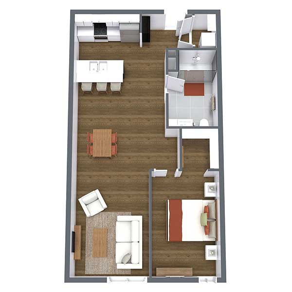 Floor plan layout for Keystone with Balcony