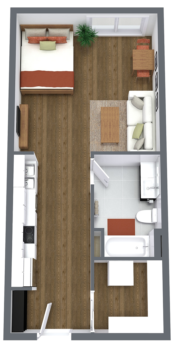 Floor plan layout for Acadian Furnished