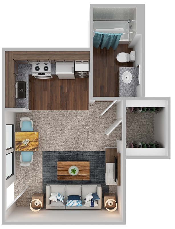 Floor plan layout for E1