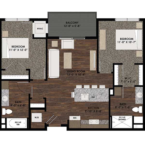 Informative Picture of Two Bedroom/Two Bath