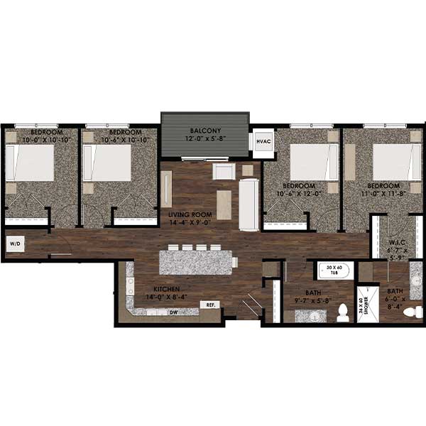 Informative Picture of Four Bedroom/Two Bath