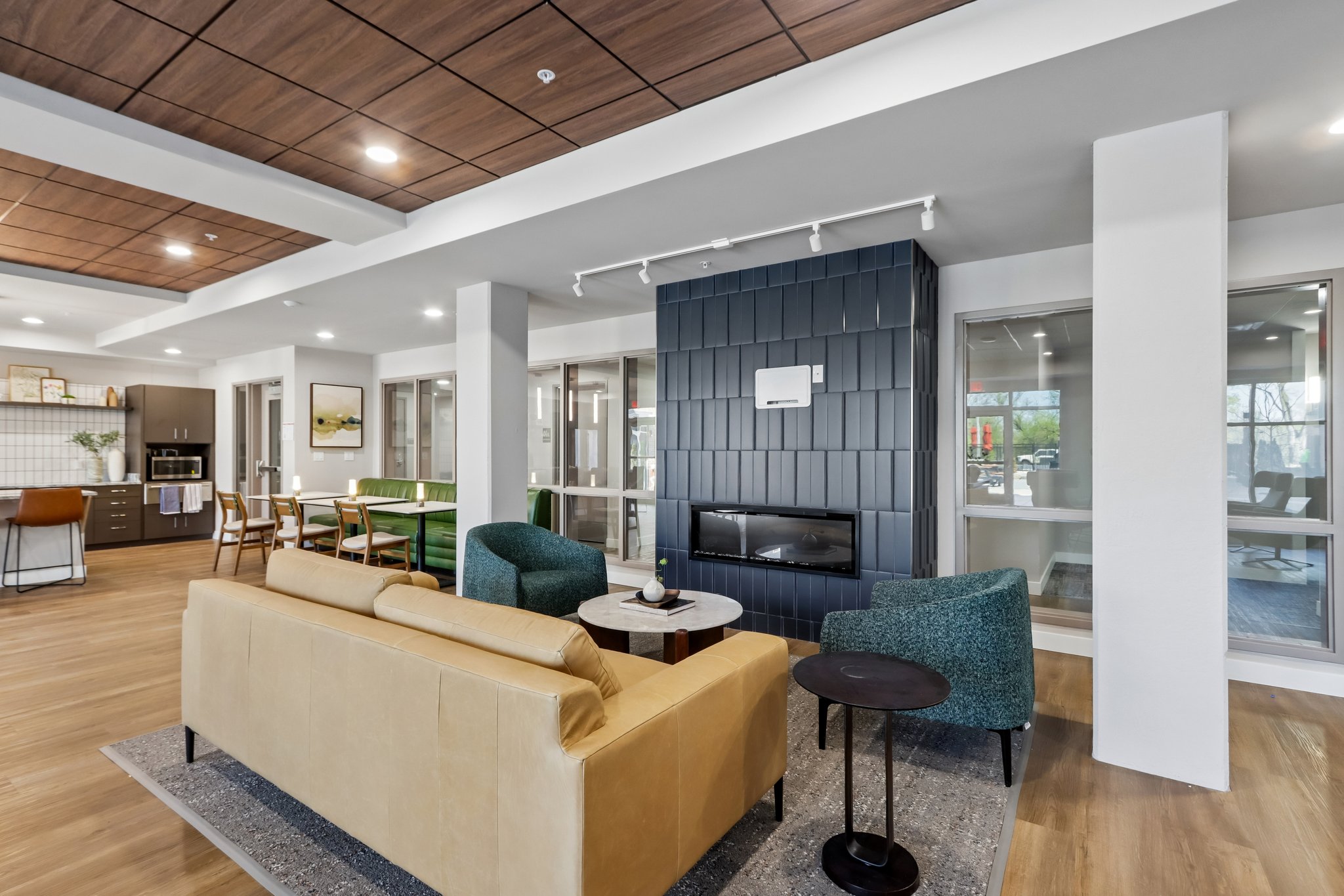 The View at Huxley Yards Apartments in Madison, WI Clubhouse with Fireplace