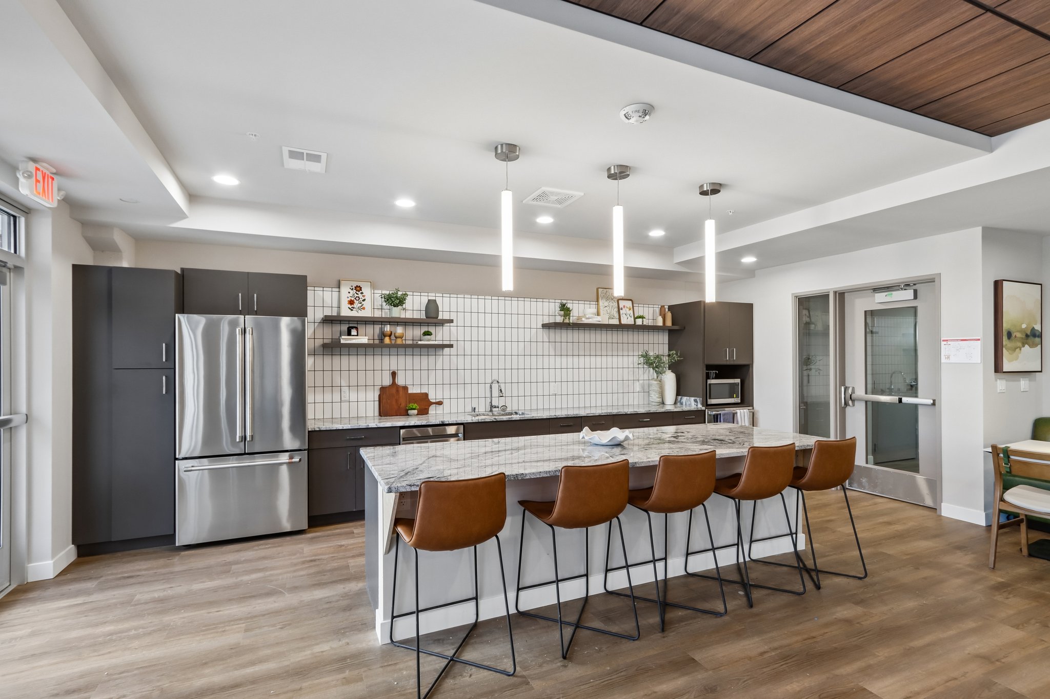The View at Huxley Yards Apartments in Madison, WI Clubhouse Kitchen