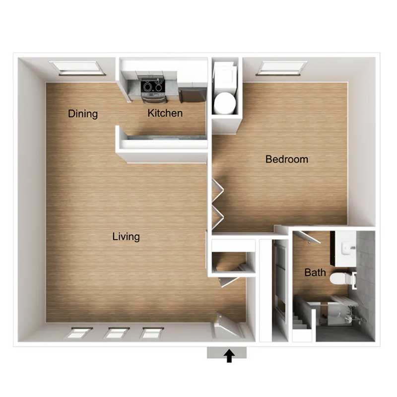 Floor plan layout for A1