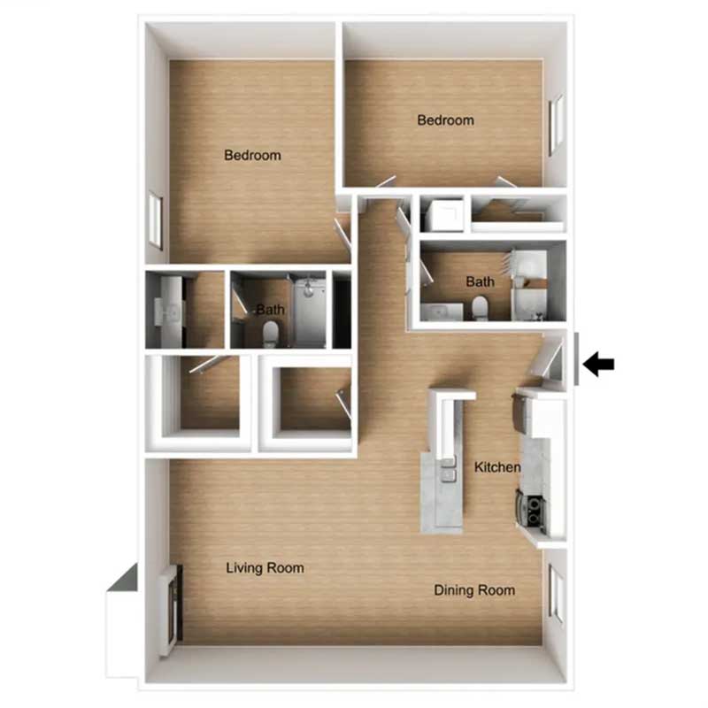 Floor plan layout for B2