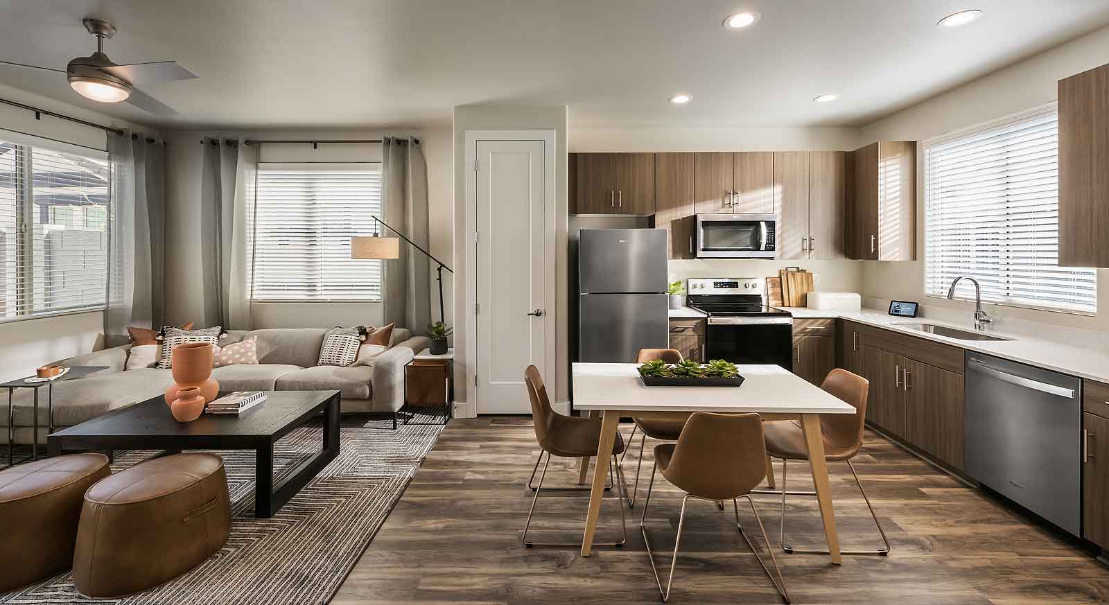 Modern Design Living Rooms at Village at Pioneer Park Apartments in Peoria, AZ