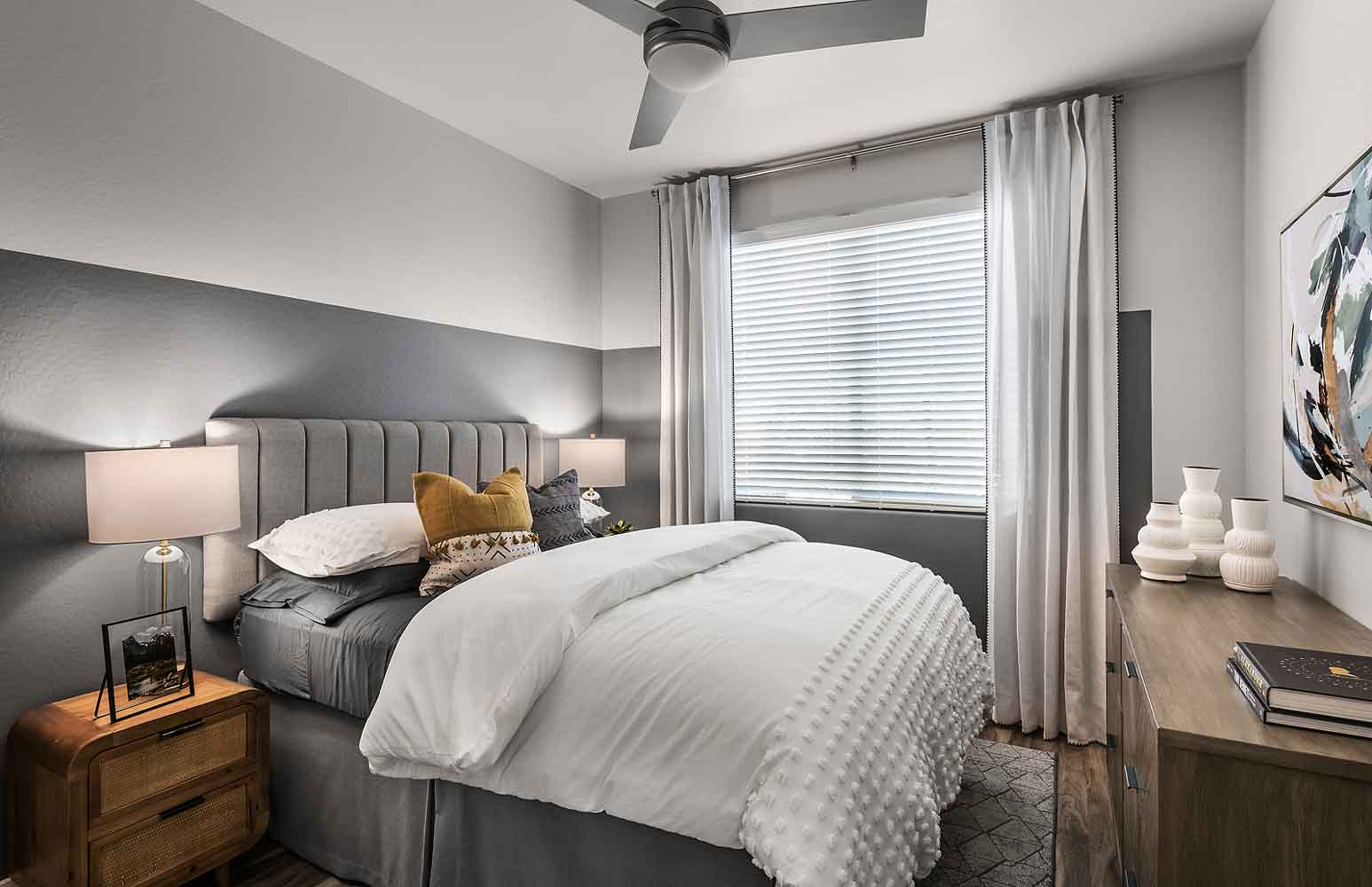 Charming Bedroom Interiors at Village at Pioneer Park Apartments in Peoria, AZ