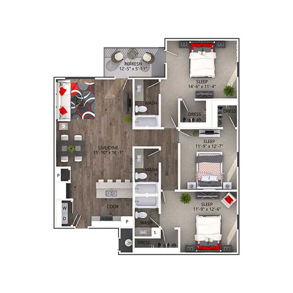 The Reatta Ranch Apartment Homes - Floorplan - Denton