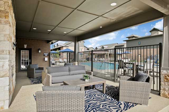 Deck View at The Village at The Reatta Ranch Apartment Homes in Justin, TX