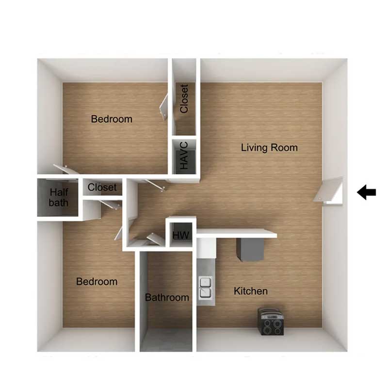 Floor plan layout for B3
