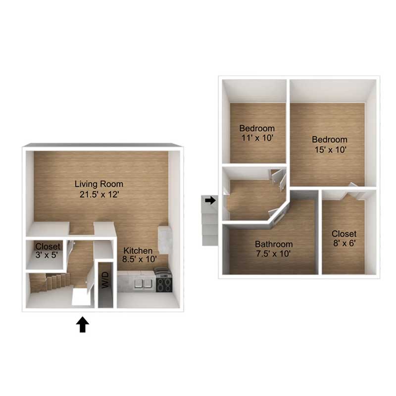 Floor plan layout for B7-TH