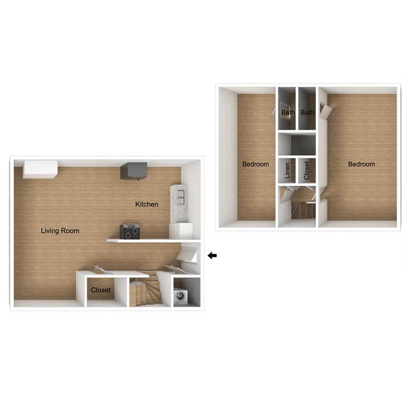 Floor plan layout for B9-TH