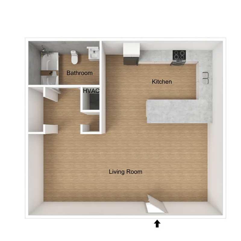 Floor plan layout for Studio