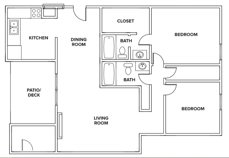 Villas of Oak Creste - Floorplan - 2 Bed/2 Bath 'A'-Upgraded